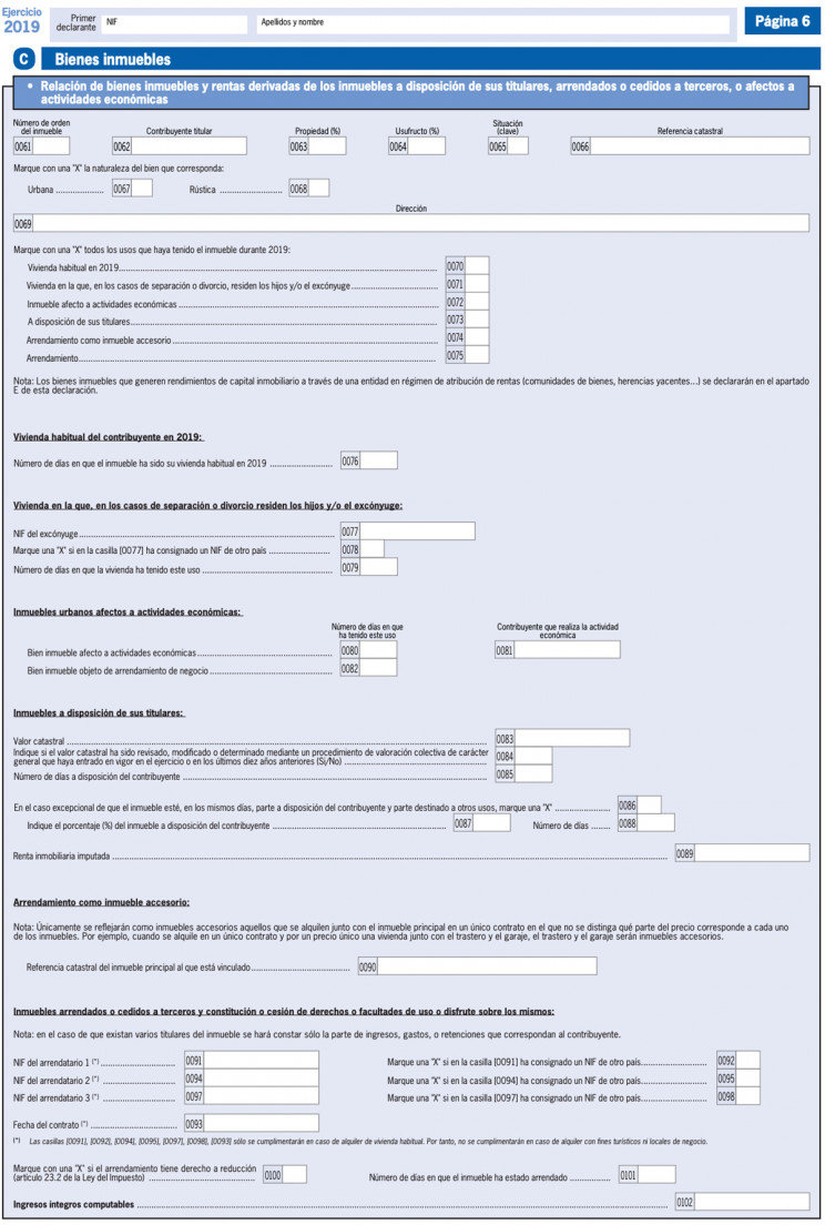 declaracion de la renta 2019 2020