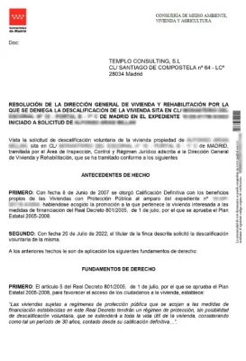 No todas las viviendas se pueden descalificar Madrid