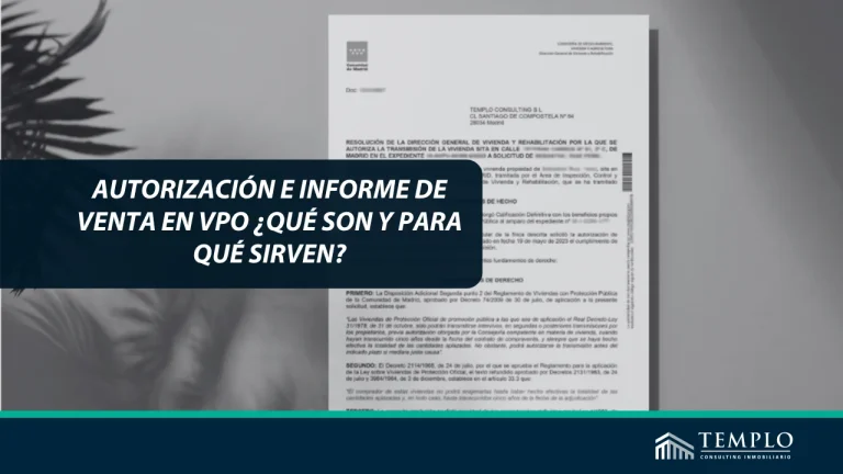 Autorización e informe de venta para una vivienda protegida en Madrid