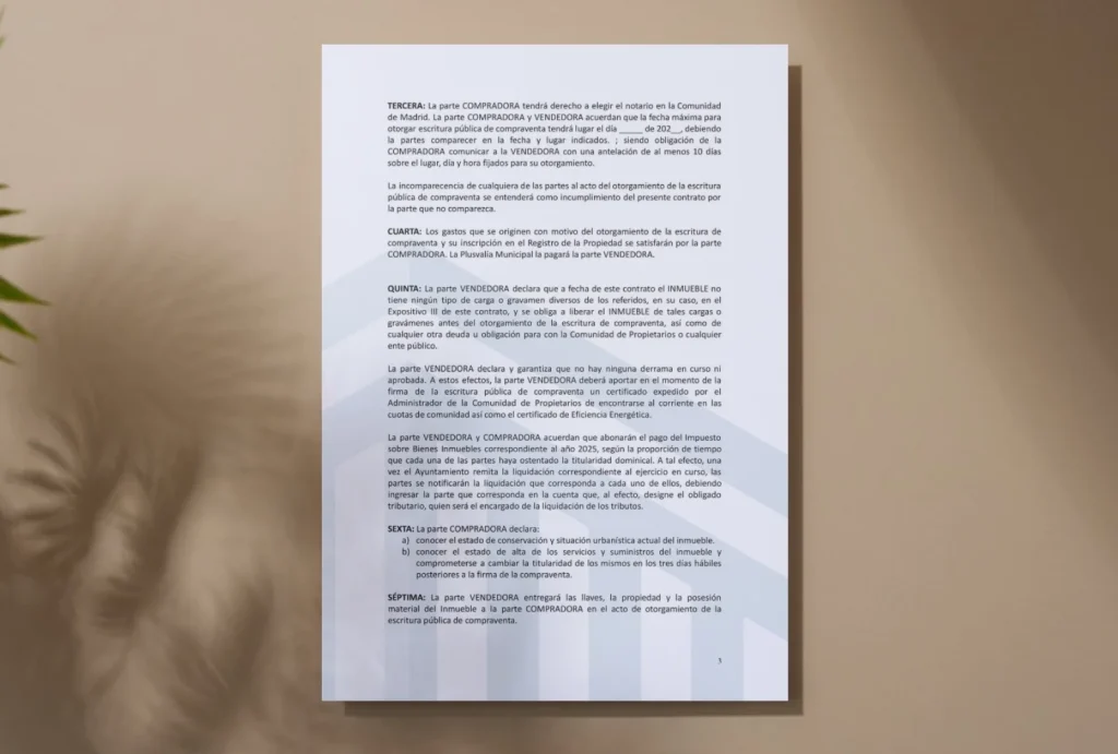 Contrato de arras para la compraventa de una vivienda