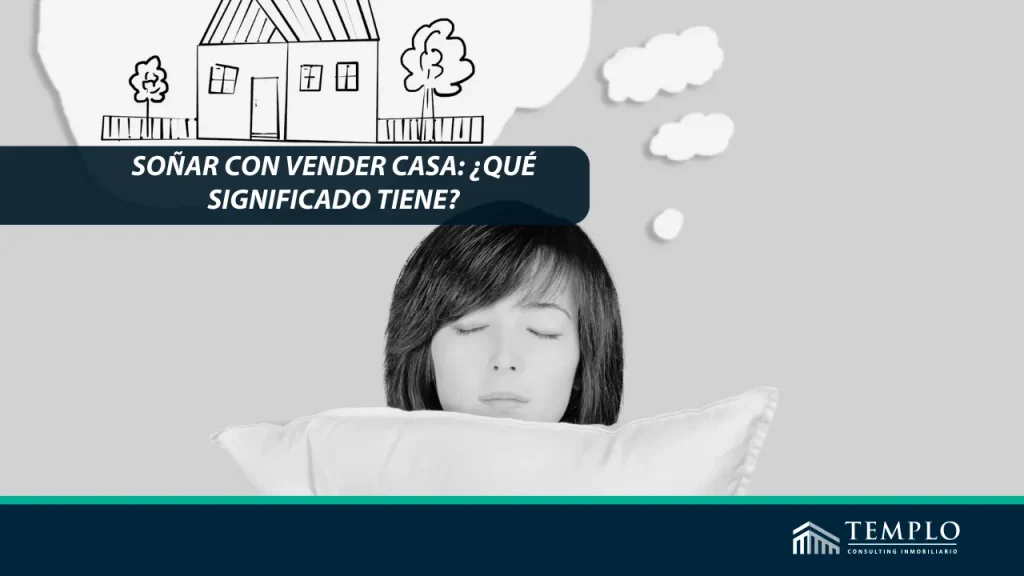 Una mujer con una almohada soñando con una casa.
