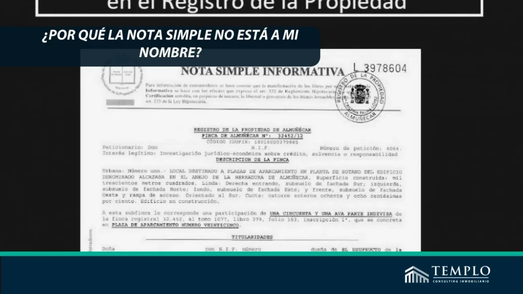 Imagen de una nota simple de la propiedad.