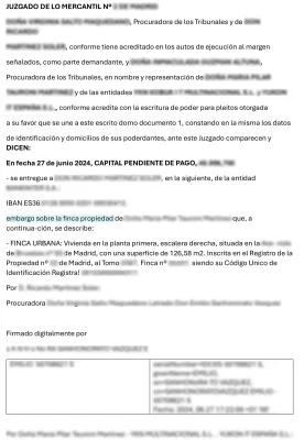 Deuda del Juzgado de lo Mercantil