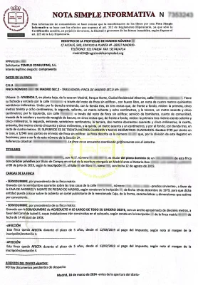 Documentos que se necesitan para la venta de un piso. Nota Simple