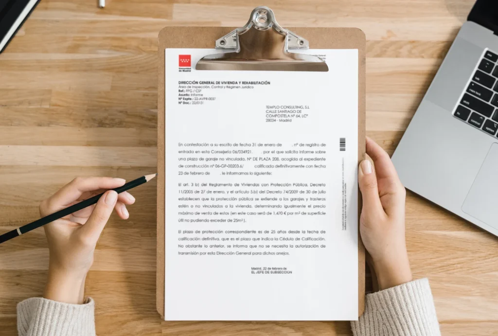 Informe o autorización de Venta VPO Madrid