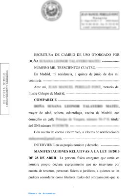 Escritura cambio de uso de local a vivienda