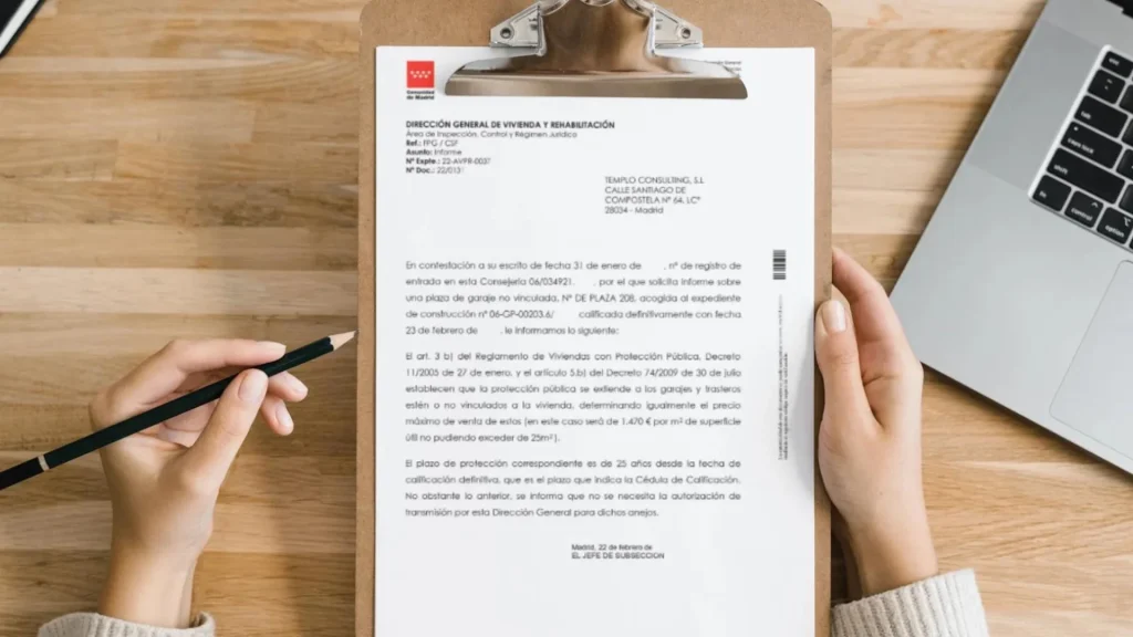 Informe de venta par adonar una vivienda protegida