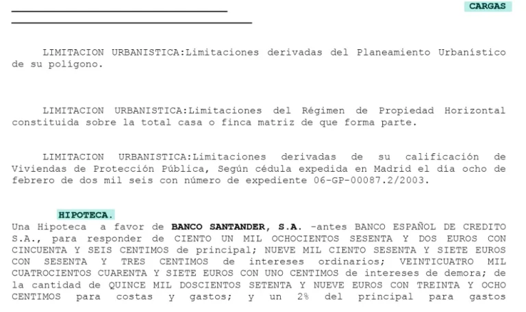 Nota simple cargas