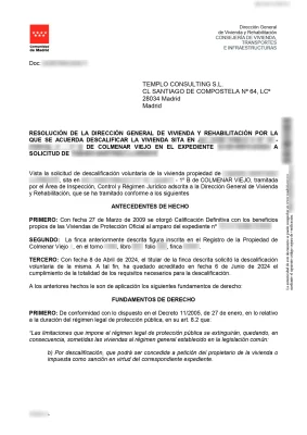 Resolución Oficial de la descalificación