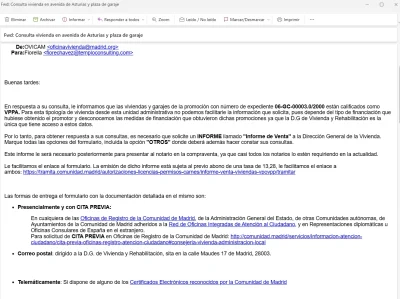Dirección general de la vivienda respuesta consulta