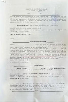Nota simple de una vivienda del plan 18000