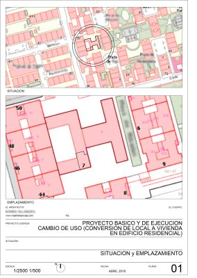 Plano cambio de local a vivienda