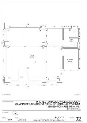 Proyecto plano de local a vivienda