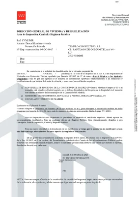 Carta trámite del Registro de la Propiedad