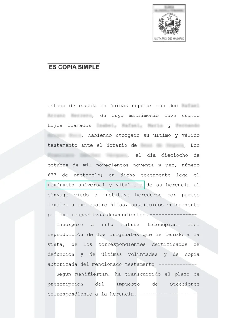 Escritura de adjudicación de herencia