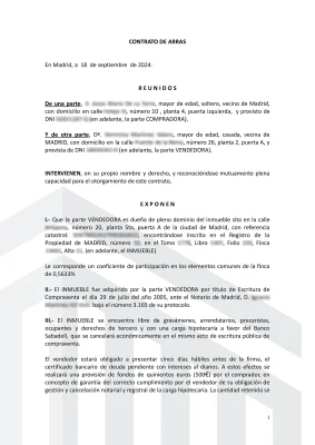 Que es un contrato de arras