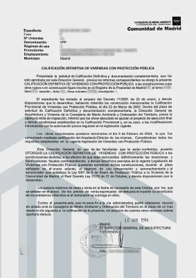 Calificación definitiva de una VPO acogida al Real Decreto 11/2001