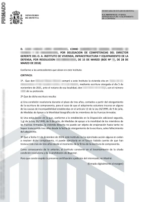 Prohibición de disponer INVIED