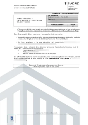 Contestación del ayuntamiento de madrid compra del suelo plan 18.000