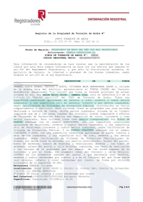 Nota simple de una vivienda a la venta explicada