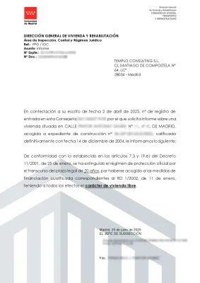 Informe de Venta Cancelador VPO Registro de la Propiedad
