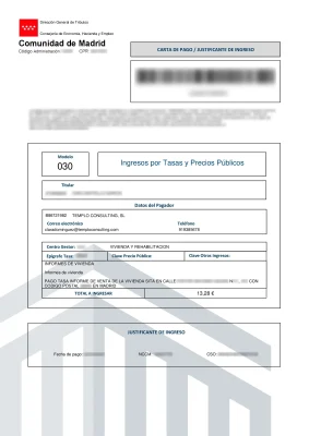Tasa 030 Cancelar VPO Registro de la Propiedad